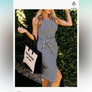 Striped wrap dress. Never worn!